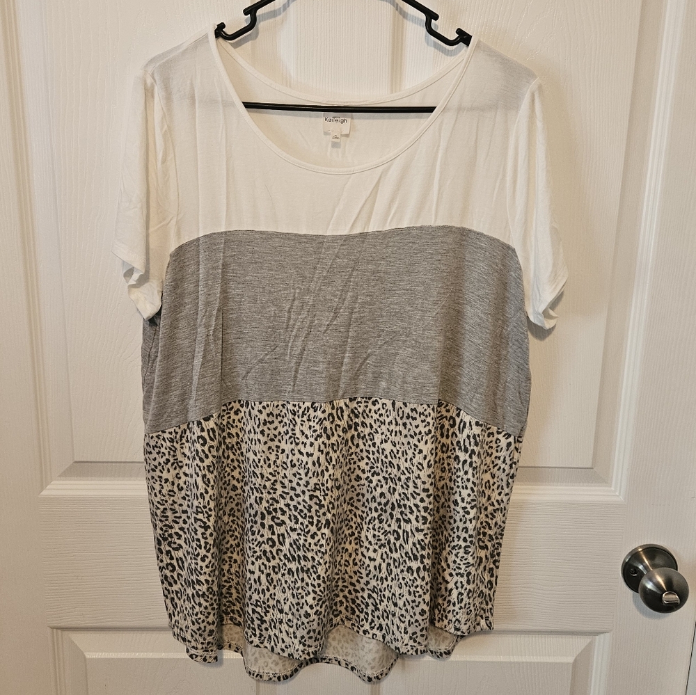 Colorblock Leopard Tunic